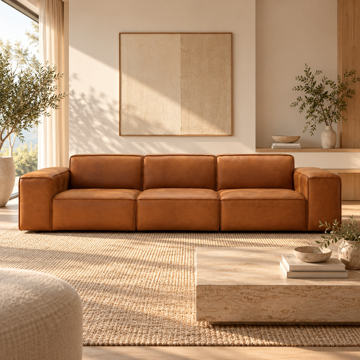 Sofá de Cuero Emma 3 Módulos de Muebles Concordia, foto 1